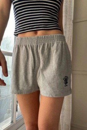 Shorts Cargo Brandy Melville Rory - Tiro Alto Y De Mezclilla - Gris Oscuro